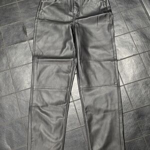 Chic Black Leather Pants. 26